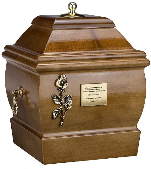 Wooden cremation urn, urns for ashes for addults