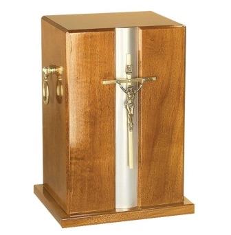 Wood cremation urn for adult