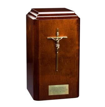 Wooden-cremation-urn-cross Wooden cremation urn with cross
