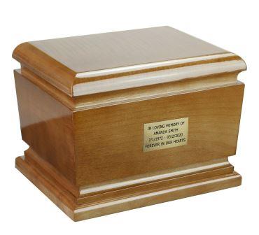 Wooden cremation urn for adult