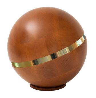 Wooden cremation urn with gold ring, wooden urns for ashes