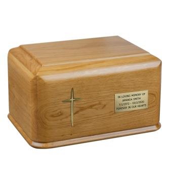 Catolic Cremation urn for ashes with cross