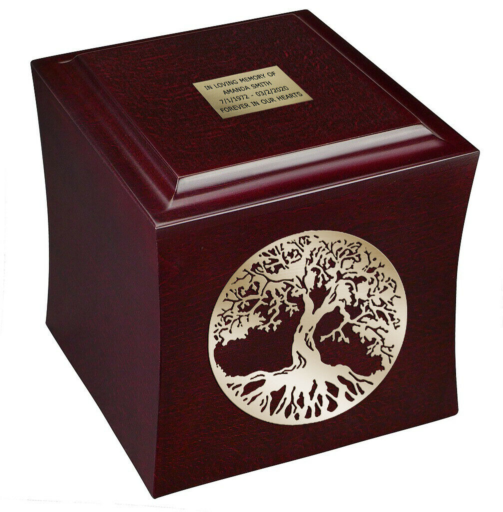 artistic mahogany urn, mahogany casket for ashes