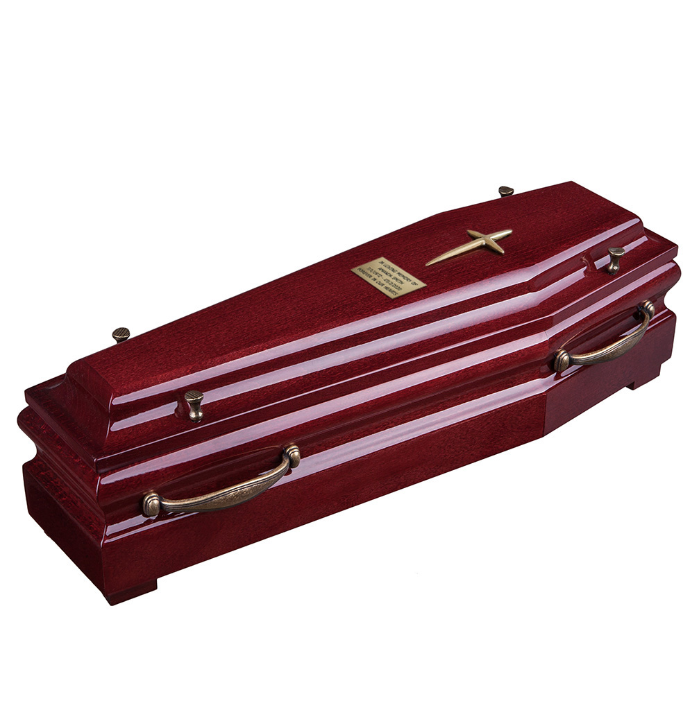 mahogany urn coffin